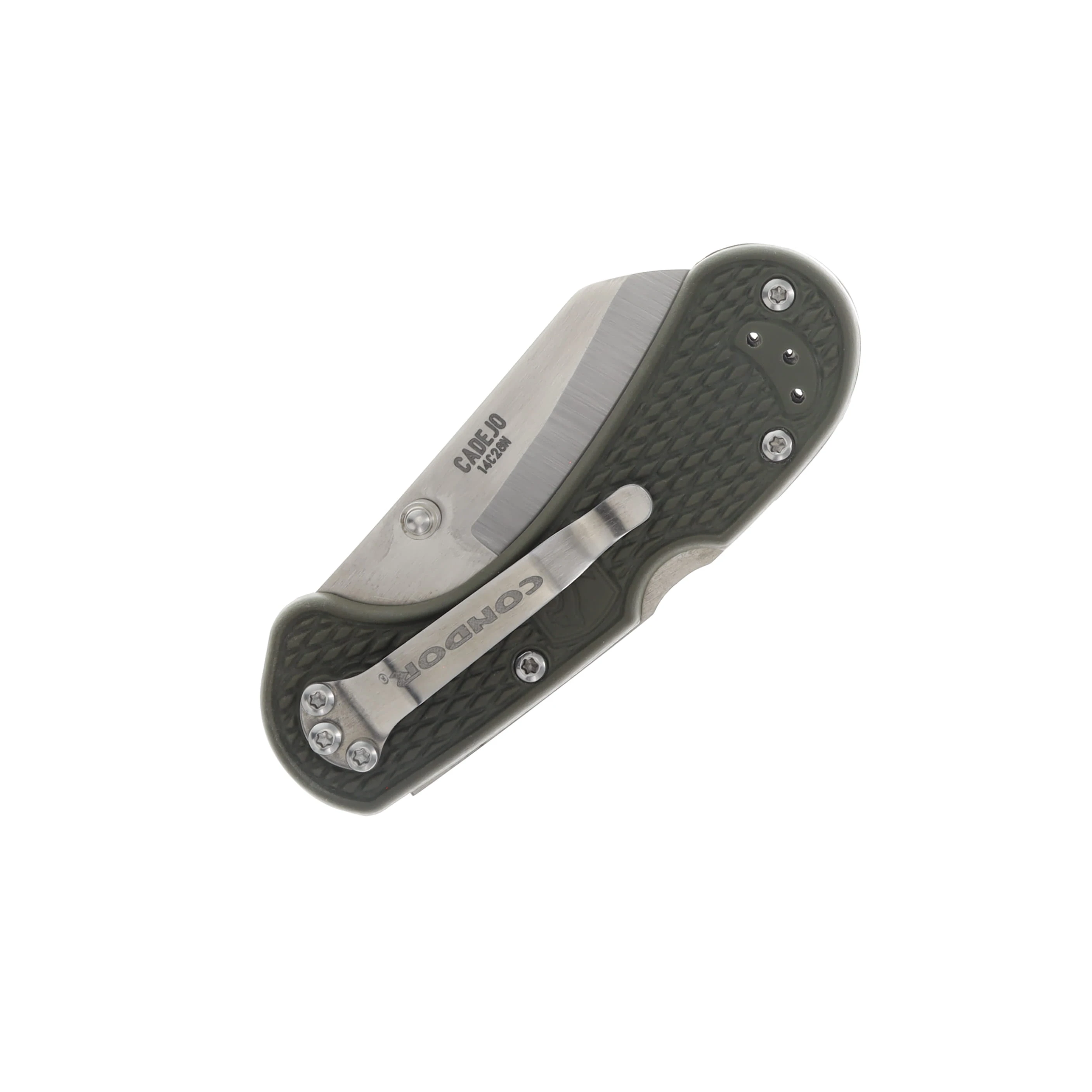 Condor Tool and Knife Cadejo Cleaver Folding Knife Army Green 2.82in Polished Blade CTK60725 View 2