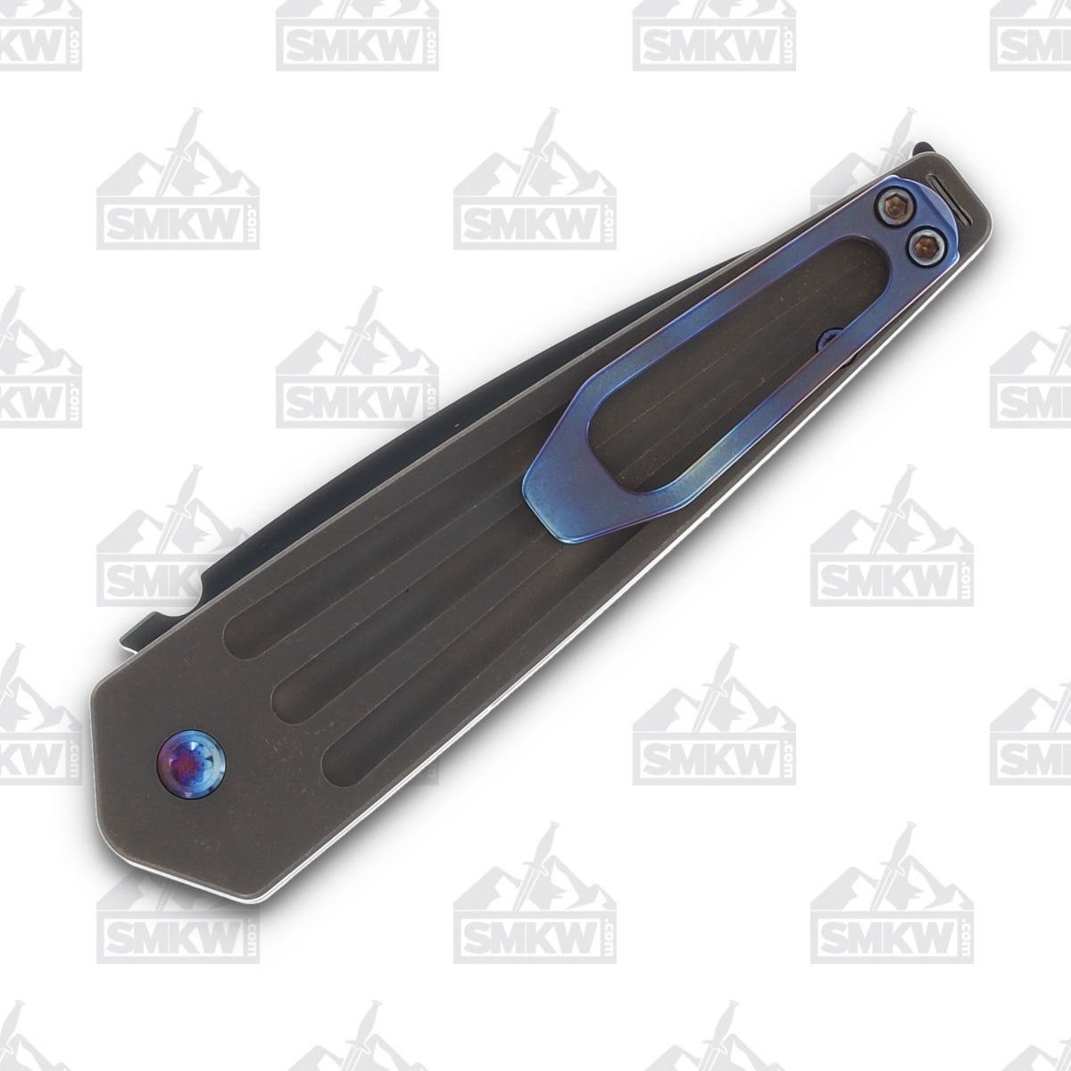 Medford Nosferatu OTS Auto Knife PVD Black Bronze - 3.5in PVD Black Spear Point Plain View 2