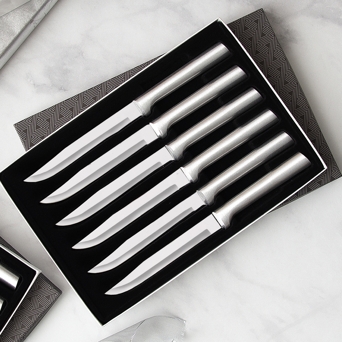 Rada 6 Piece Kitchen Utility Steak Knives Gift Set Aluminum RS06 View 4