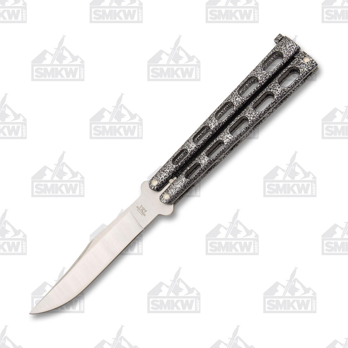 Bear & Son Balisong 5in 440 Clip Point, Silver Vein BR114 View 2