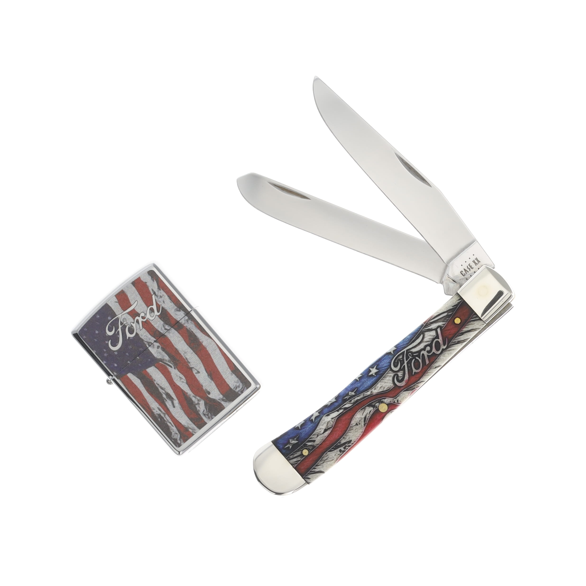 Case Ford Mustang Trapper Folding Knife and Zippo Lighter Gift Set CA14331 View 1