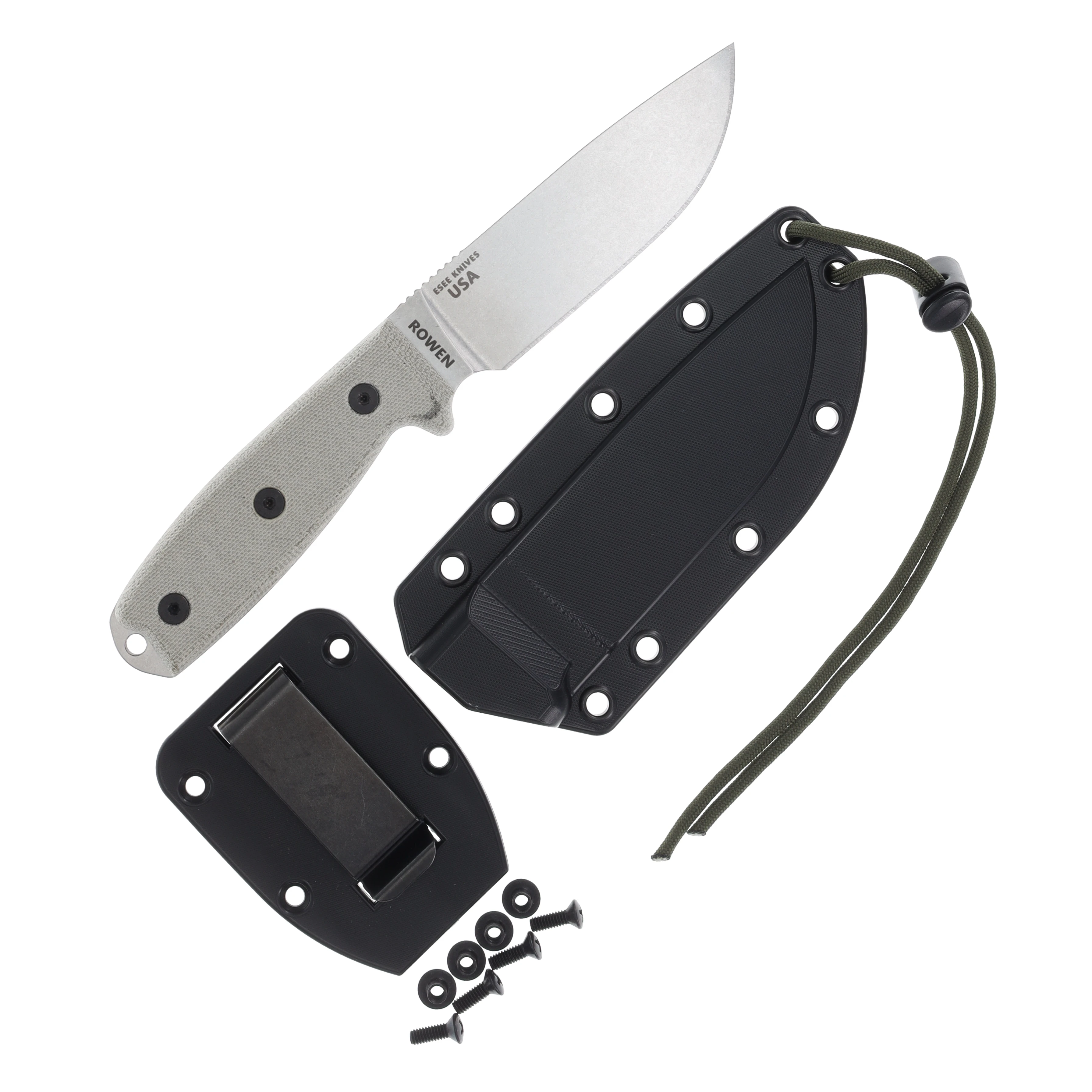 ESEE Knives ESEE 4 Fixed Blade Natural Canvas Micarta Stonewash S35VN ESEE4P35V View 2