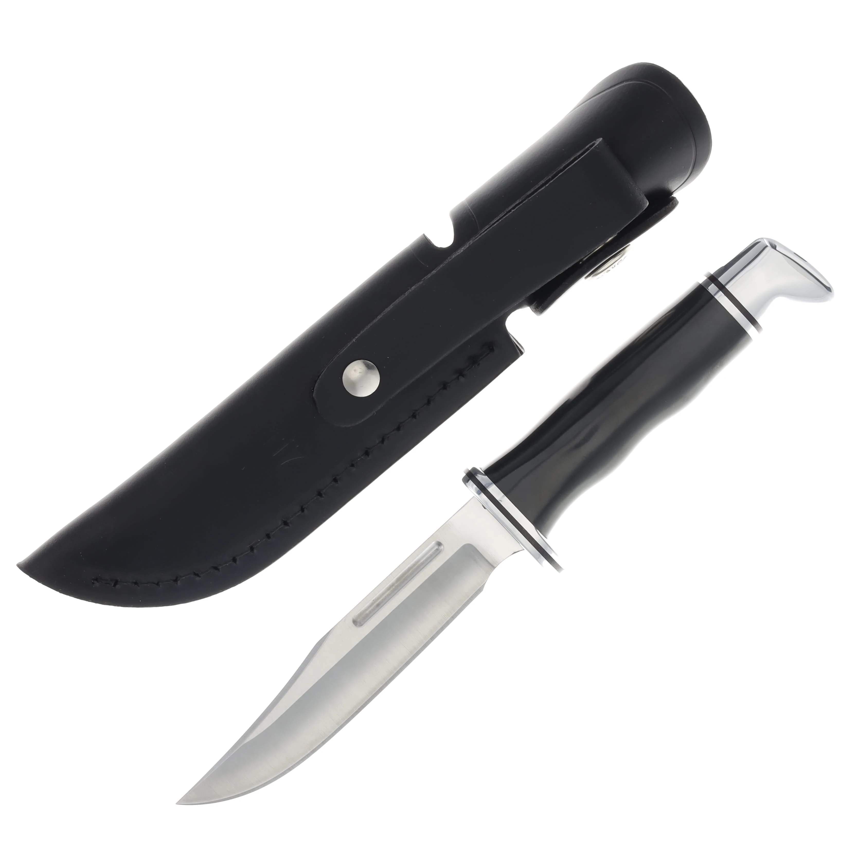 Buck Knives 117 Brahma Fixed Blade Black Phenolic 4.5in Satin Clip Point BU13453 View 1