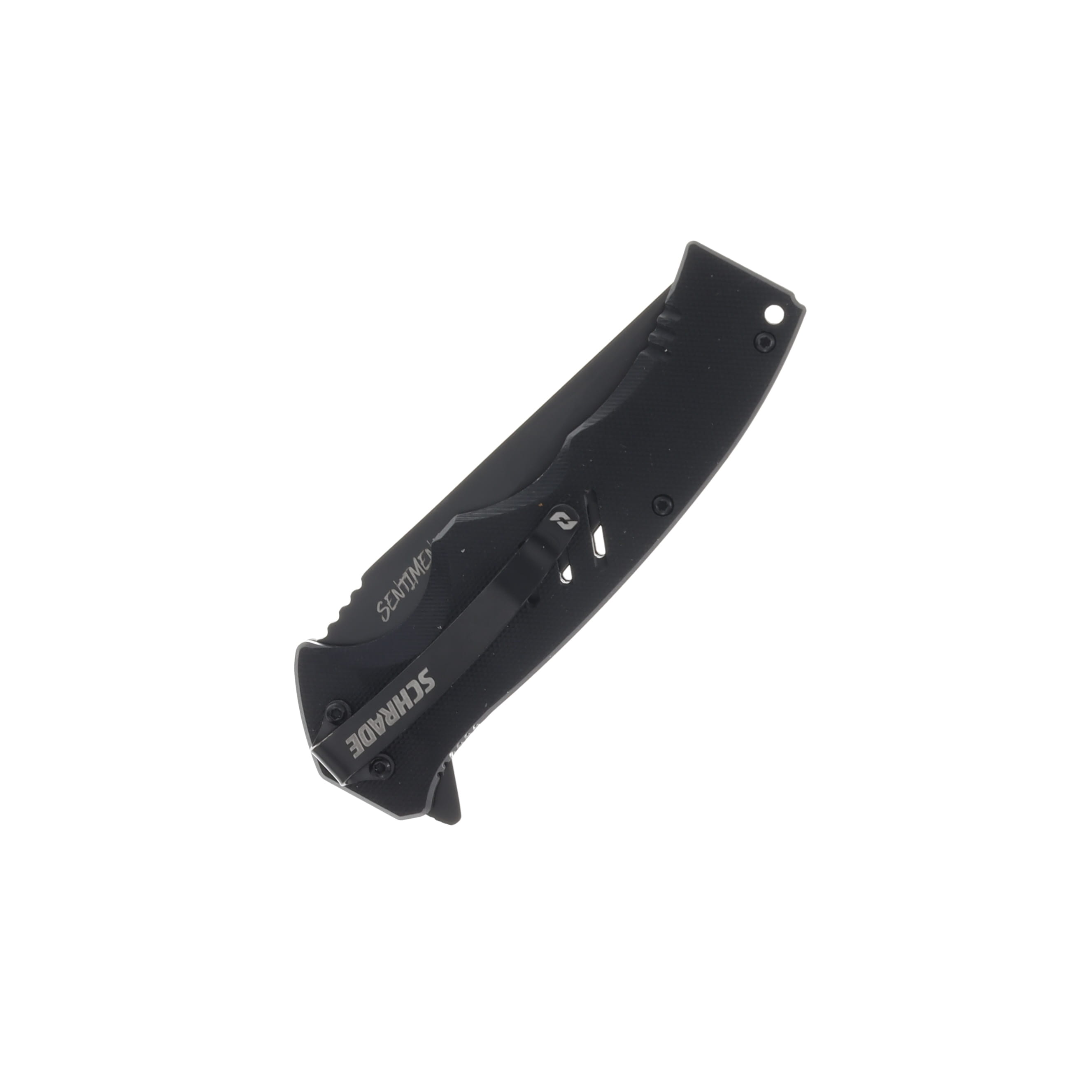 Schrade Sentiment Folding Knife 3.75 Inch Plain Black Oxide Clip Point 1182624 View 3