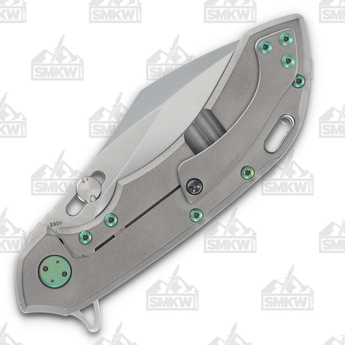 Olamic Wayfarer 247 Folding Knife T-054C Dark Matter FatCarbon/Matte Green Titanium T054C View 6