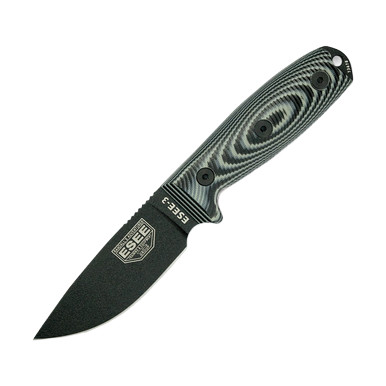 ESEE 3 Fixed Blade Gray and Black 3D G-10 3.88in Plain Black View 1