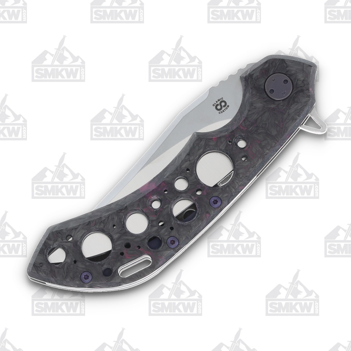 Olamic Wayfarer 247 Folding Knife T-044B Purple Dark Matter FatCarbon/Acid Rain T044B View 5