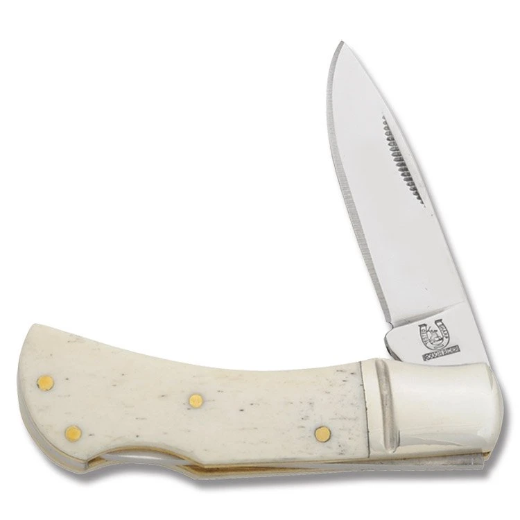 Rough Ryder White Smooth Bone Mustang Folding Knife RR1300 View 1