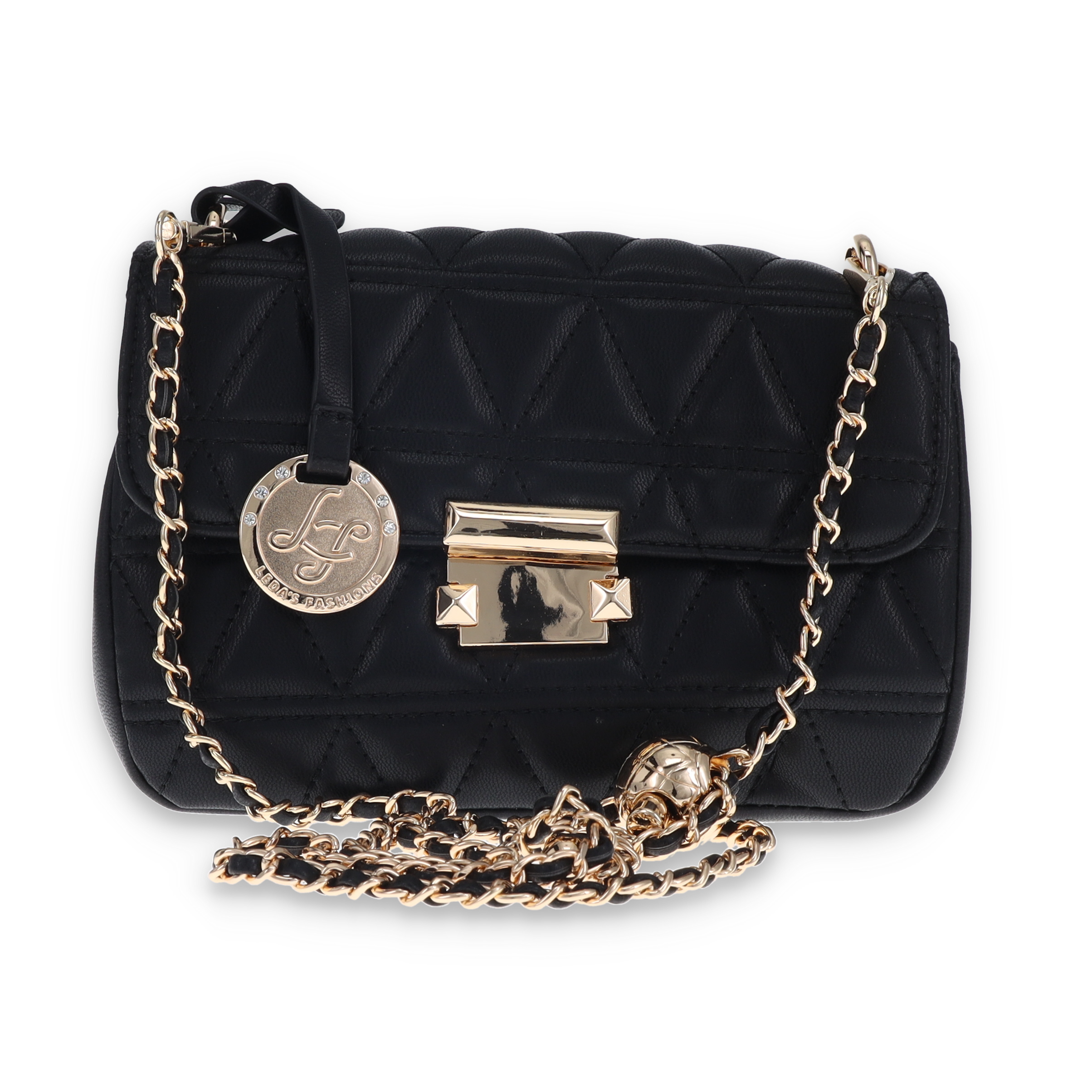 Leda's Fashions Small Quilted Black Clutch Purse LPP2006BLK View 1