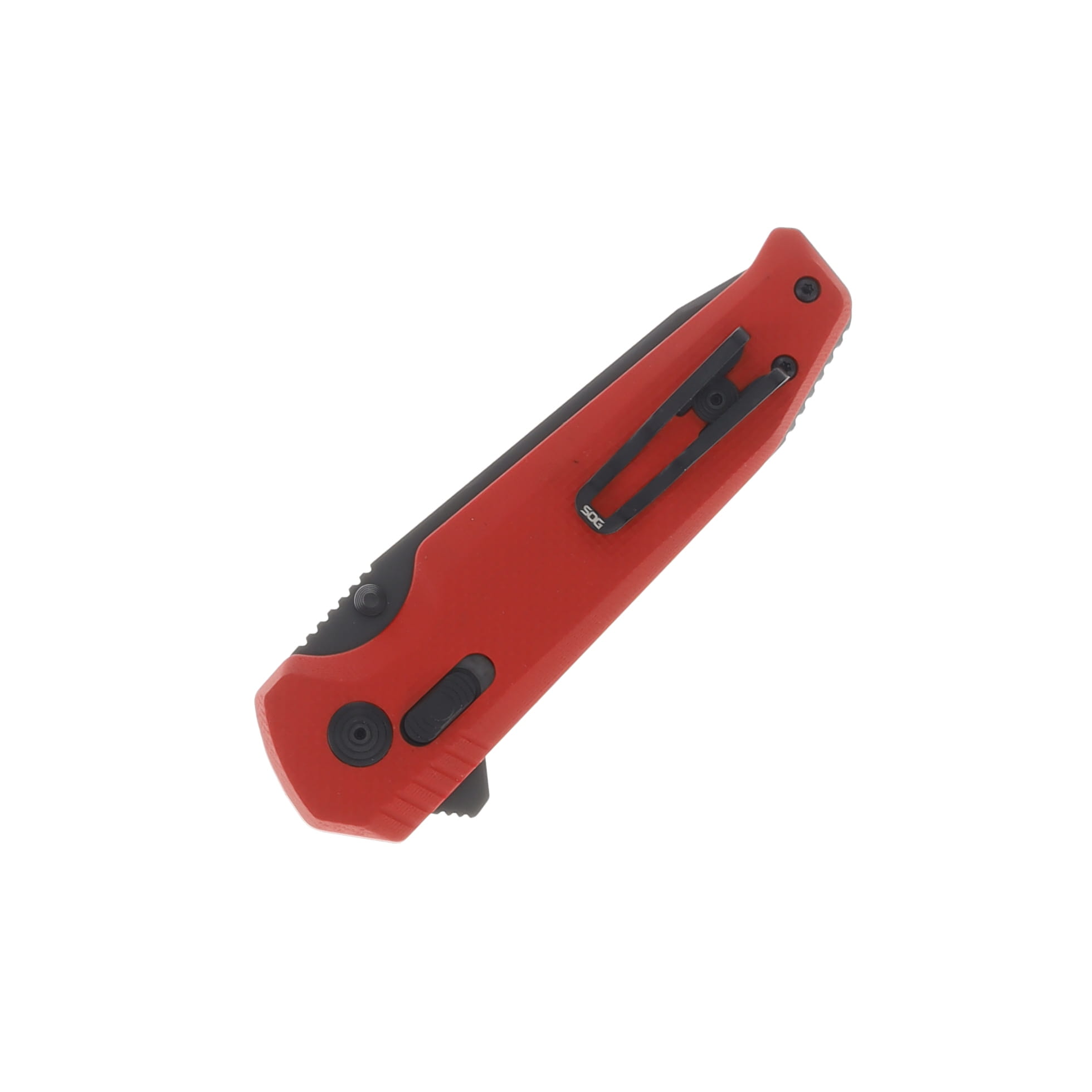 SOG Vision XR LTE Red Folding Knife 3.36in Plain Black Tanto Blade SOG12570857 View 2