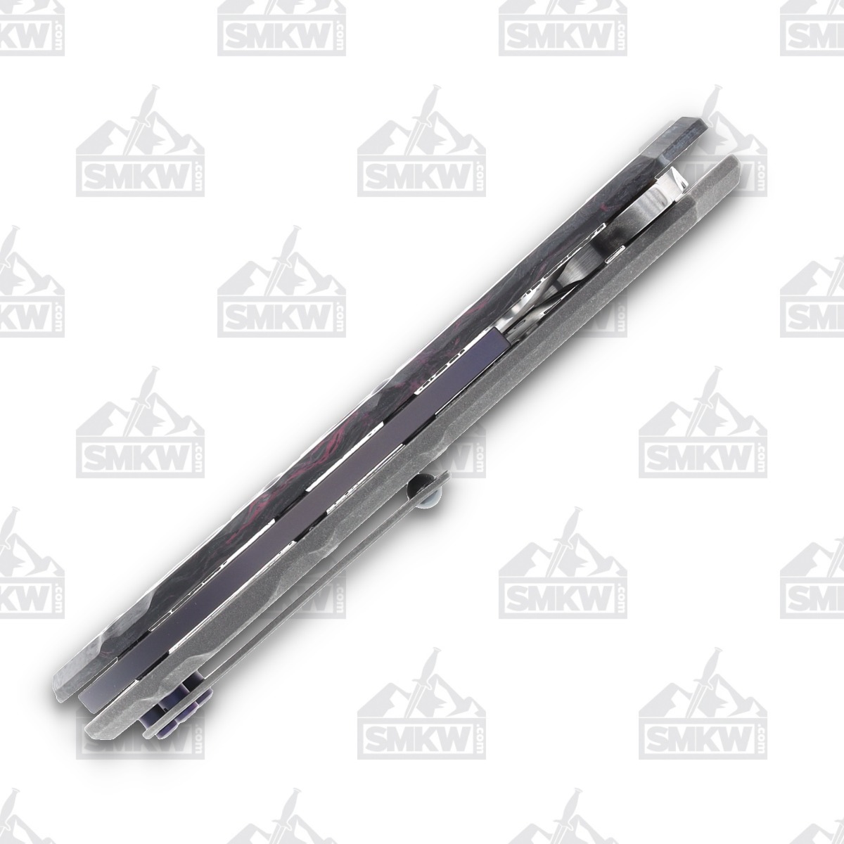 Olamic Wayfarer 247 Folding Knife T-046P Dark Matter FatCarbon/Purple with Acid Rain Cutouts T046P View 10