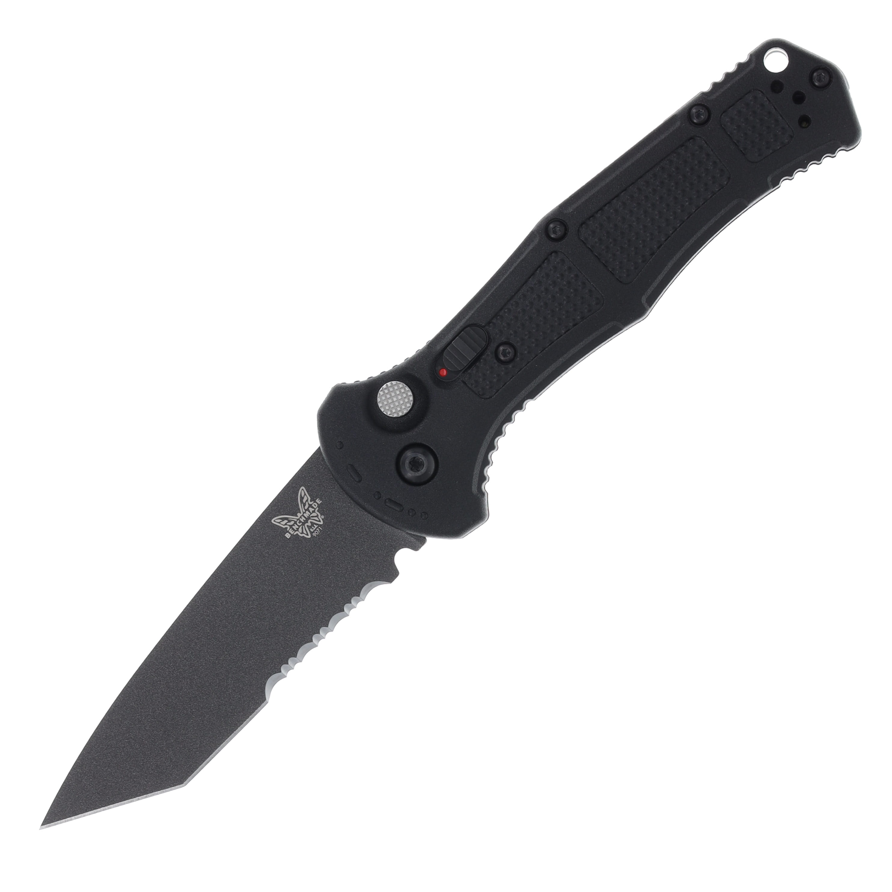 Benchmade Claymore OTS Automatic Knife 3in Partially Serrated Grivory Titanium AUBM9071SBK View 1