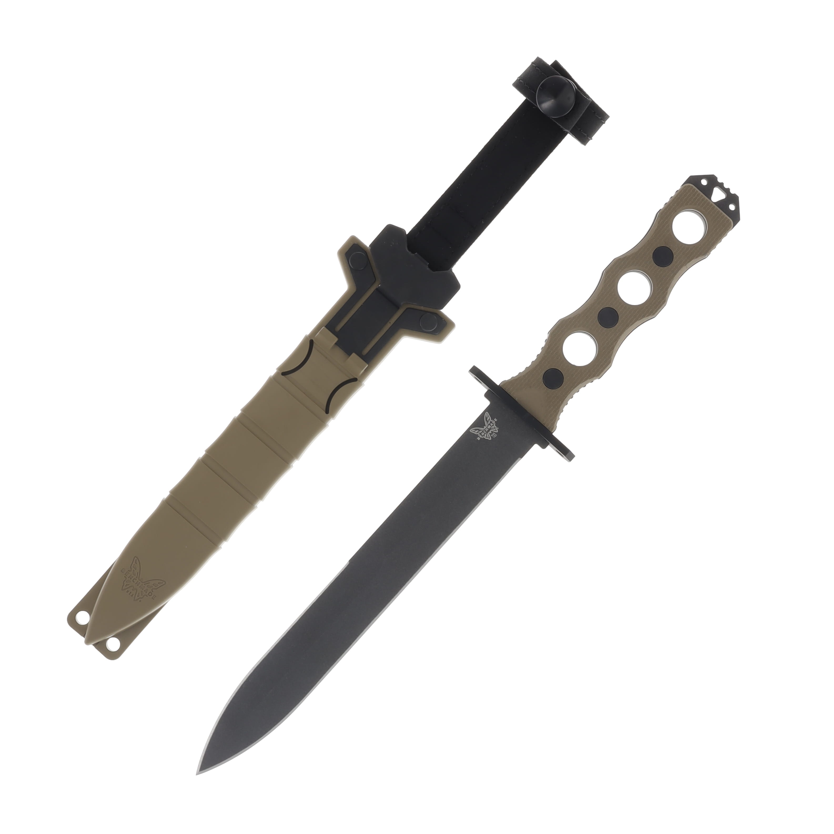 Benchmade 185BK-1 SOCP Fixed Blade (Desert Tan G-10) BM185BK1 View 1