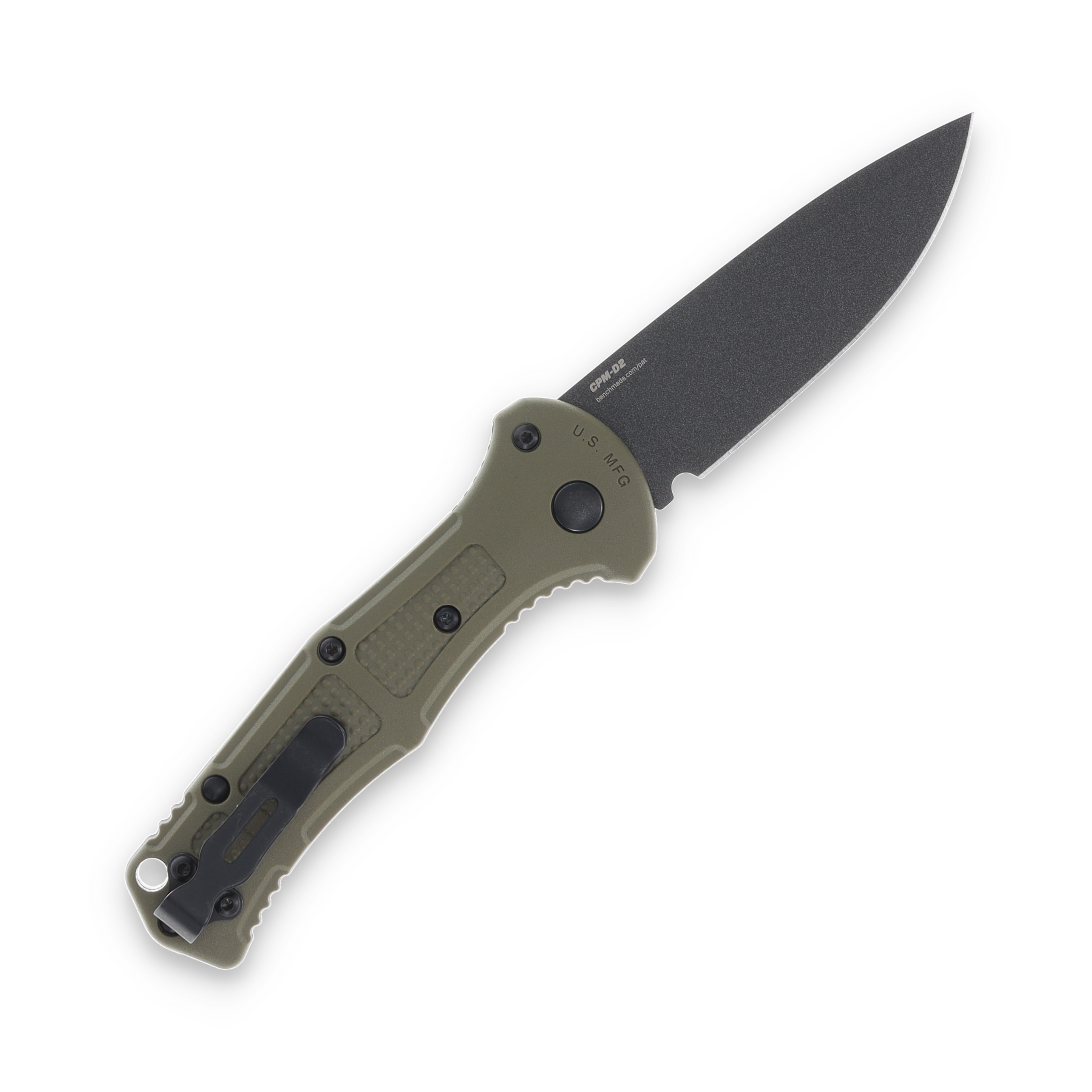 Benchmade 9570BK-1 Mini Claymore Automatic Knife Cobalt Black Cerakote/Ranger Green AUBM9570BK1 View 2