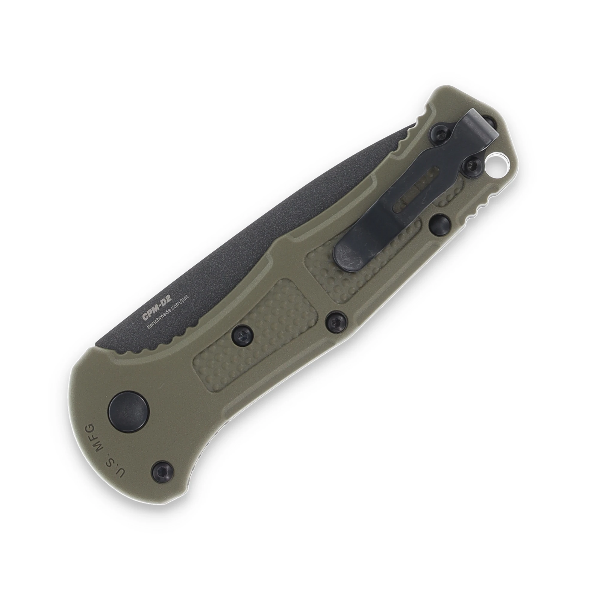 Benchmade 9570BK-1 Mini Claymore Automatic Knife Cobalt Black Cerakote/Ranger Green AUBM9570BK1 View 3