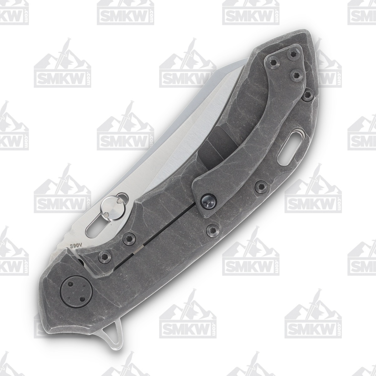 Olamic Wayfarer 247 Folding Knife T-0057W Lava Flow FatCarbon/Stonewash Titanium T057W View 6