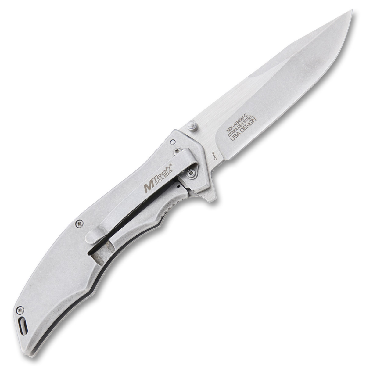 Master Cutlery MTech Folding We The People Graphic STNWSH Bronze Handle 3.75in 3CR13 Drop Point Blade MCMXA849FC View 2
