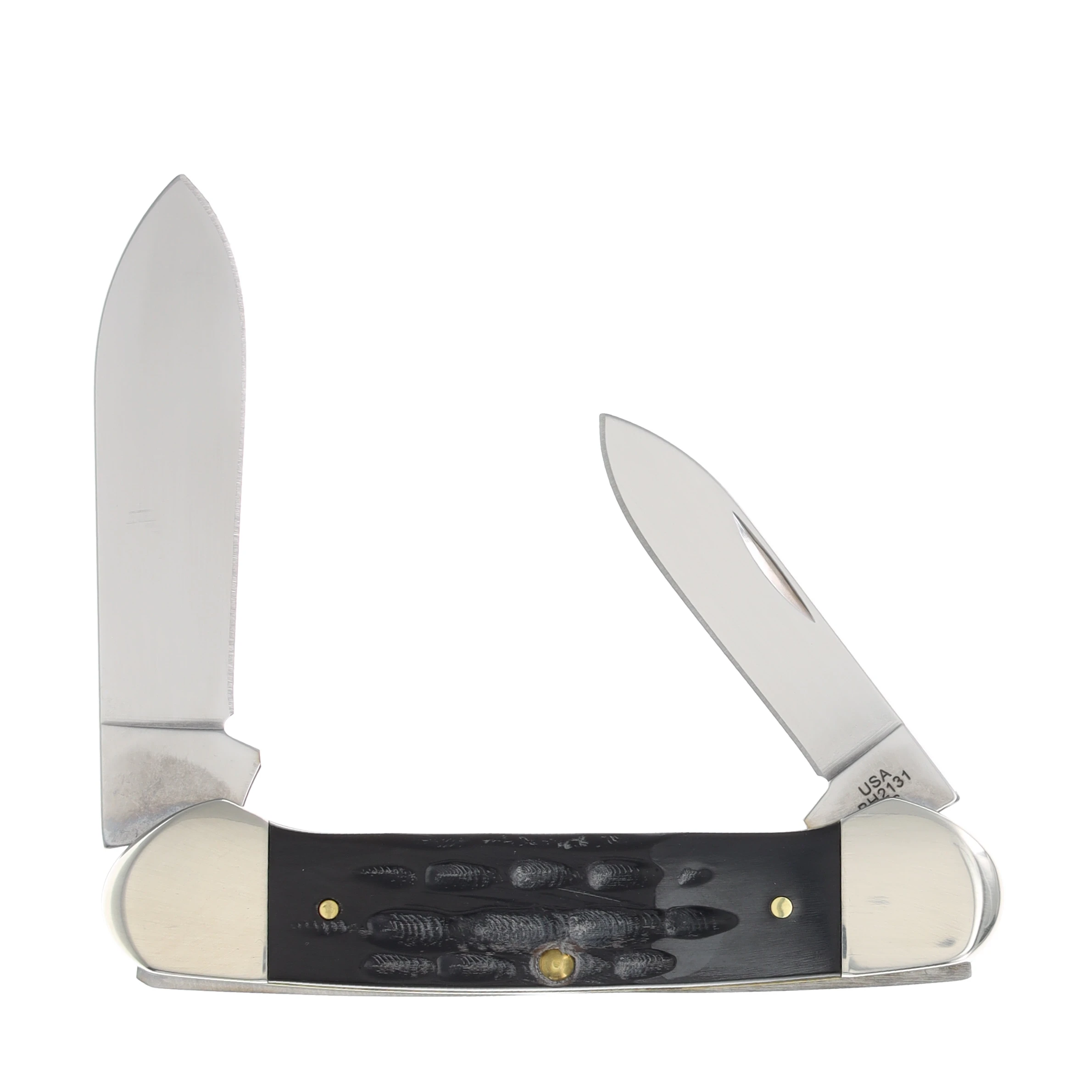 Case XX Jigged Buffalo Horn Canoe Pocket Knife CA65029 View 2