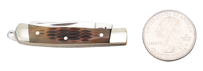 Rough Ryder Amber Jigged Bone Miniature Trapper Folding Knife RR807 View 3