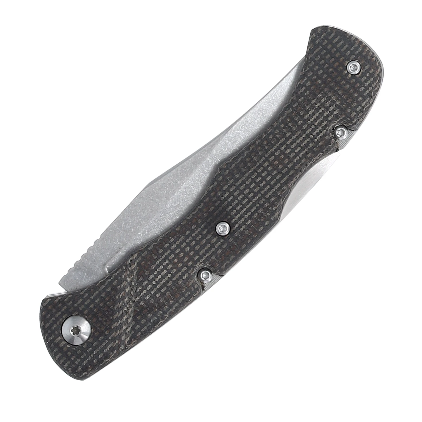 Marbles Brown Linen Micarta Medium Lockback Folding Knife MR585 View 6