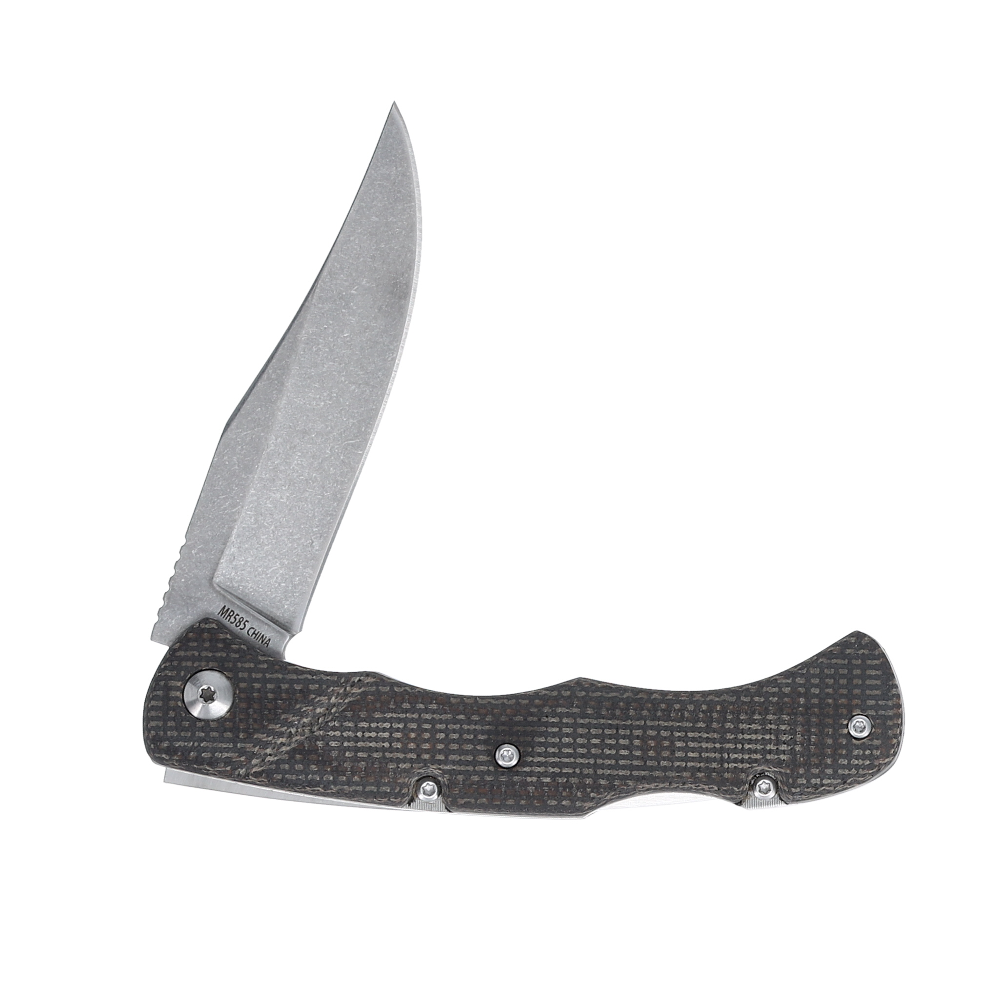 Marbles Brown Linen Micarta Medium Lockback Folding Knife MR585 View 4