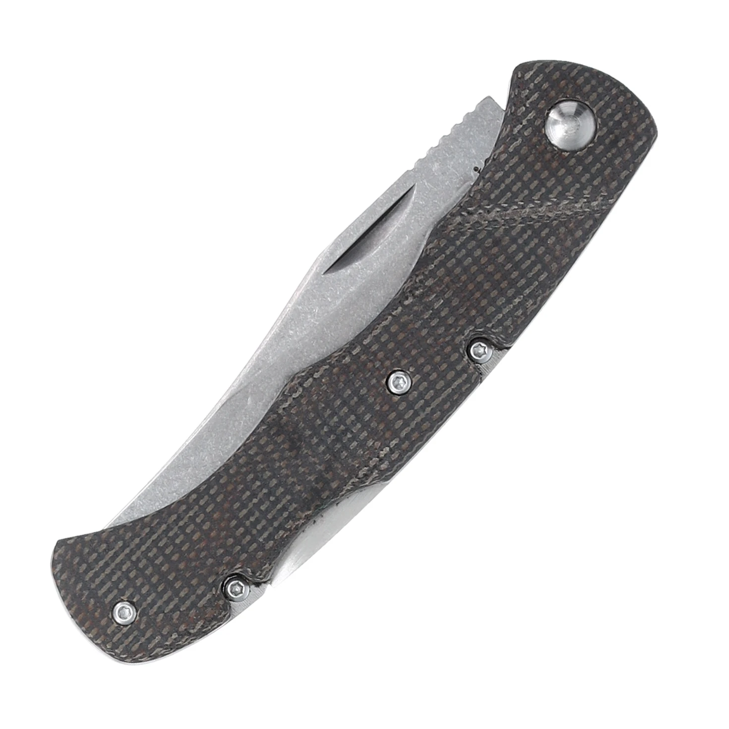 Marbles Brown Linen Micarta Medium Lockback Folding Knife MR585 View 5