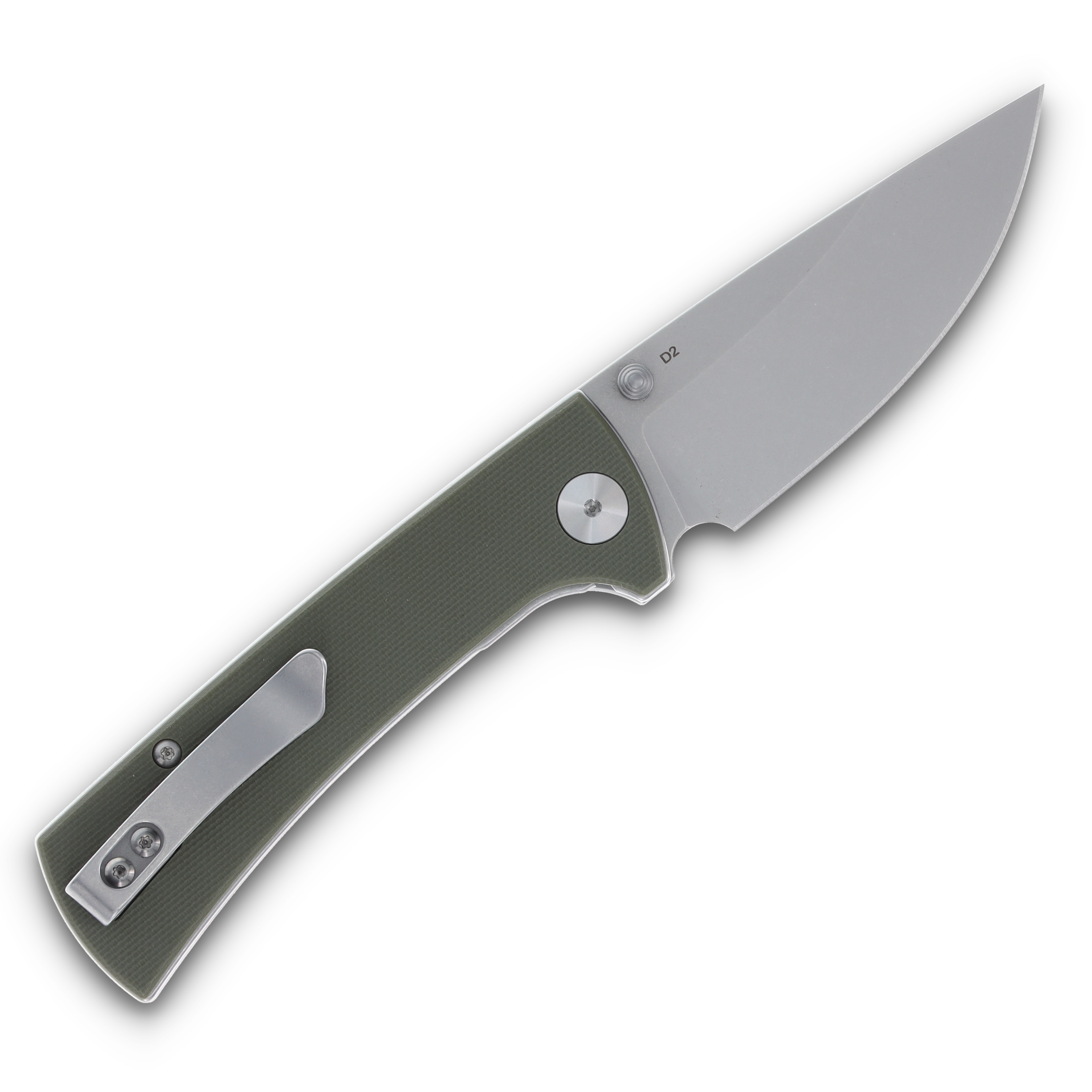 EIKONIC Knives RCK9 Folding Knife Olive G10 3in Plain Stonewash Drop Point EIK100SGN View 2