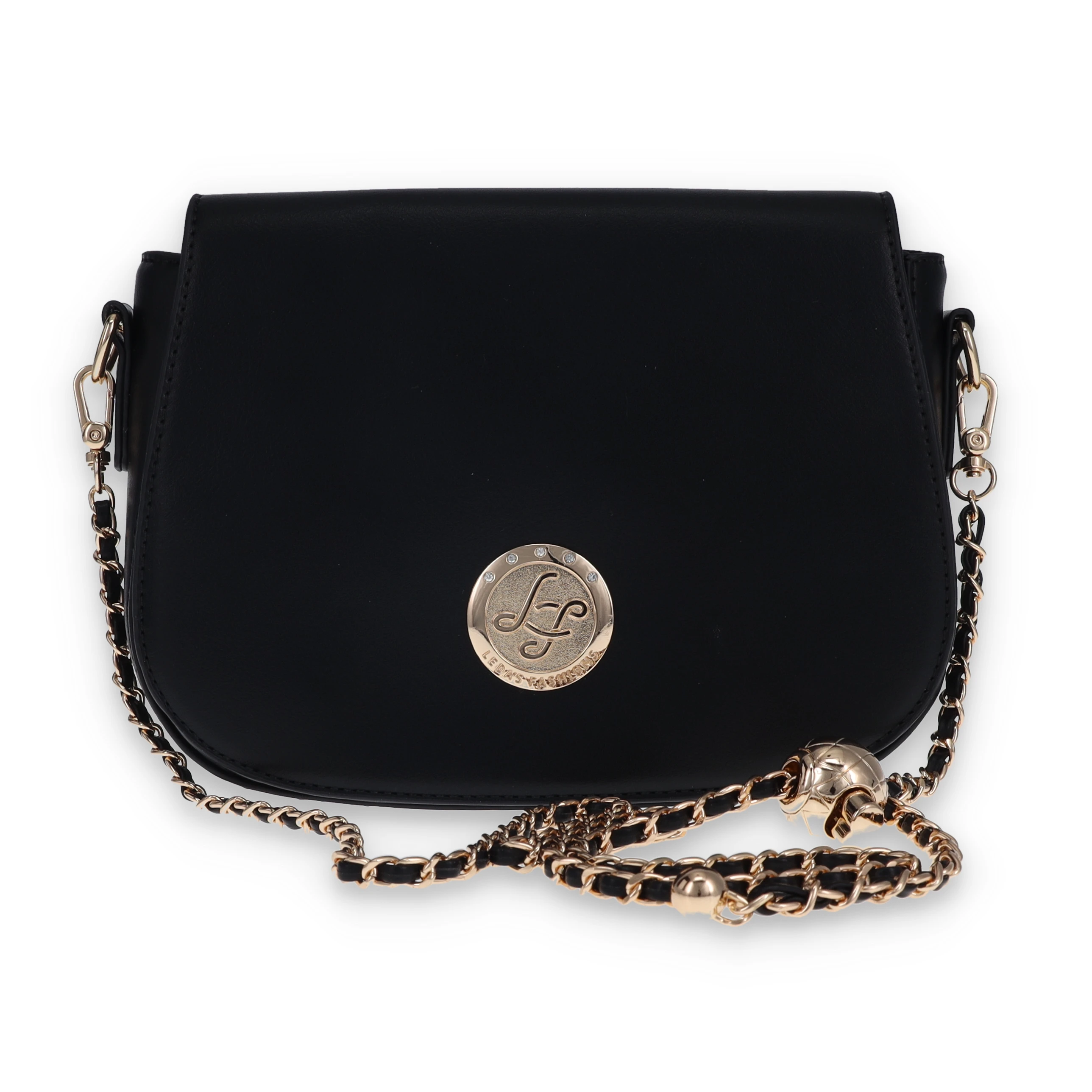 Leda's Fashions Saddlebag Black Clutch Purse LPP2036BLK View 1