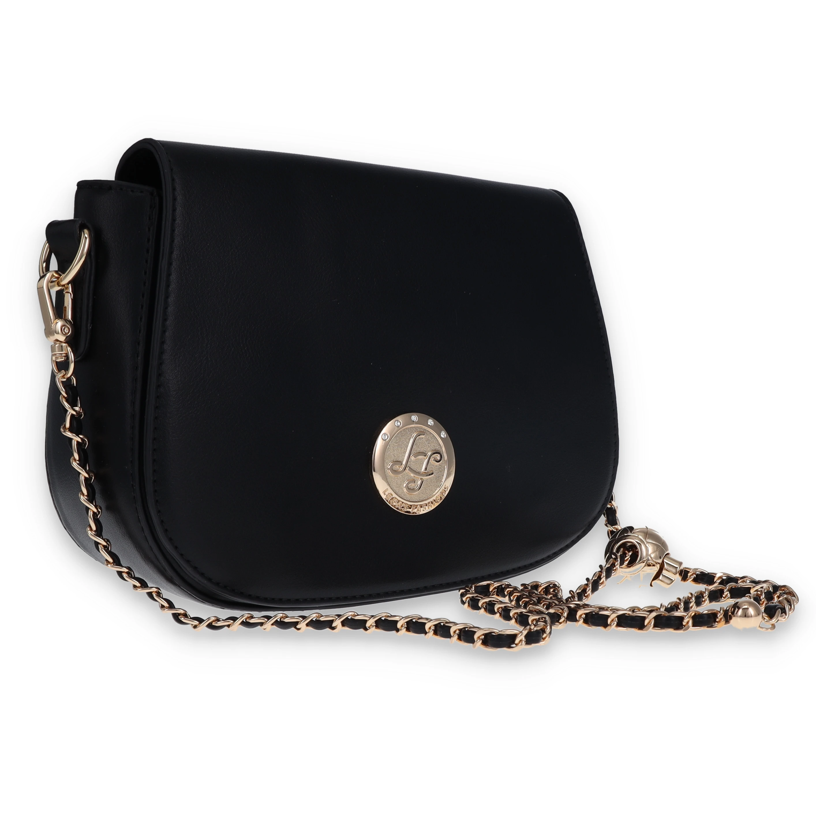 Leda's Fashions Saddlebag Black Clutch Purse LPP2036BLK View 2