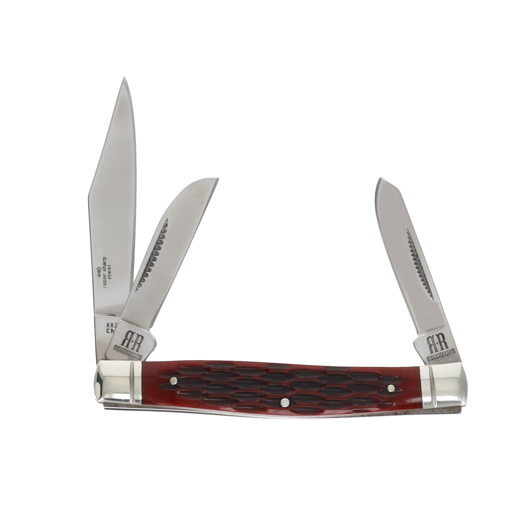 Rough Ryder Small Stockman Folding Knife Red Jigged Bone RR291 View 2