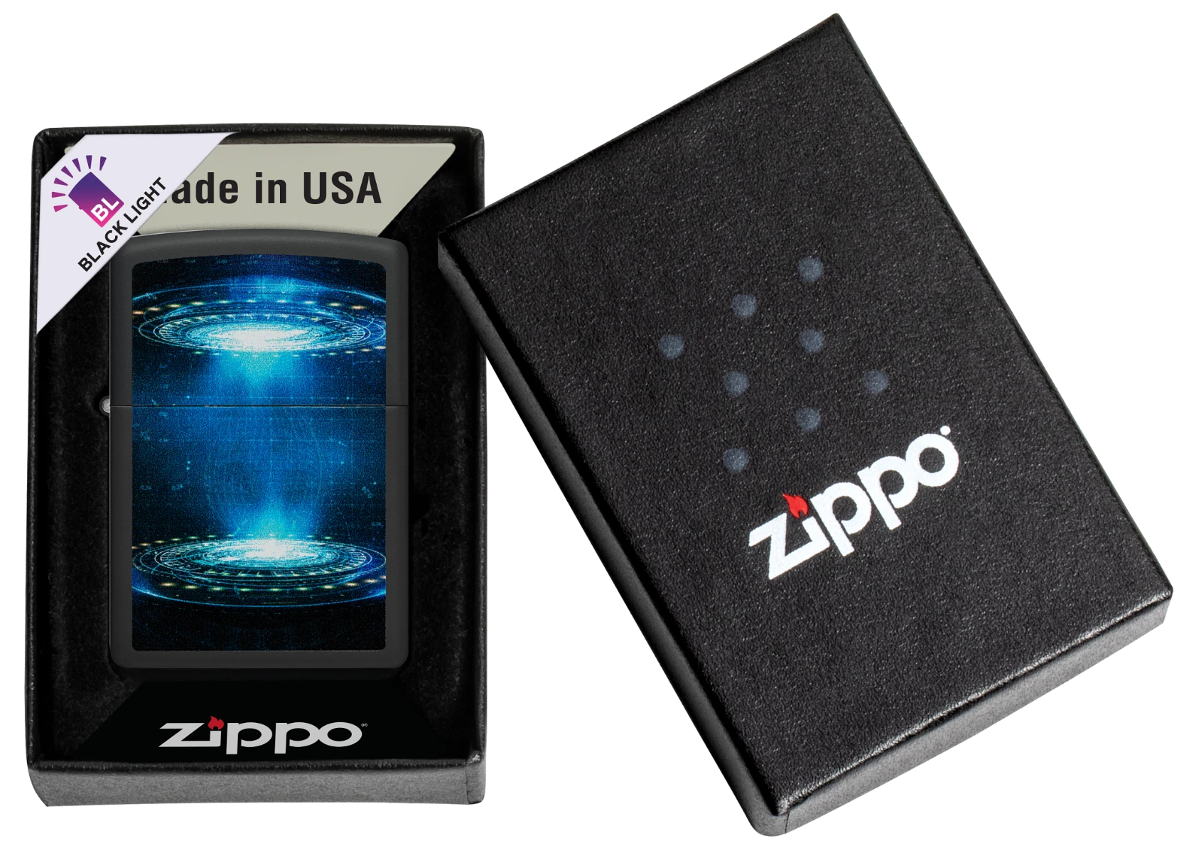 Zippo UFO Black-Light Matte Black Lighter ZP48514 View 1