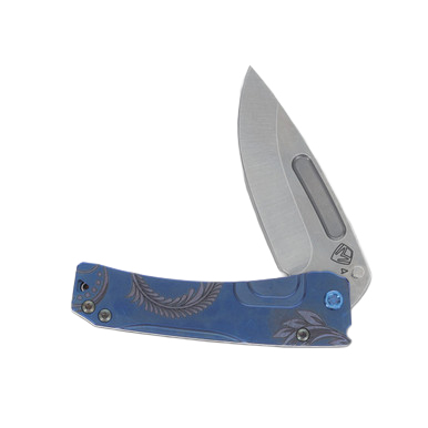 Medford Slim Midi Folding Knife Tumbled S45VN Blue/Deep Cut Laurel Leaf MK2014TD-01TM-T2C2-Q4 View 5