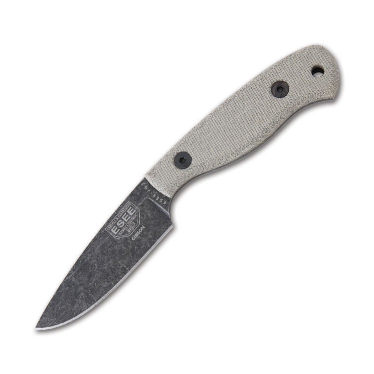 ESEE Knives JG3 Knife Camp Lore James Gibson Fixed Blade 3.5in Black Blade ESEEJG3BO View 1