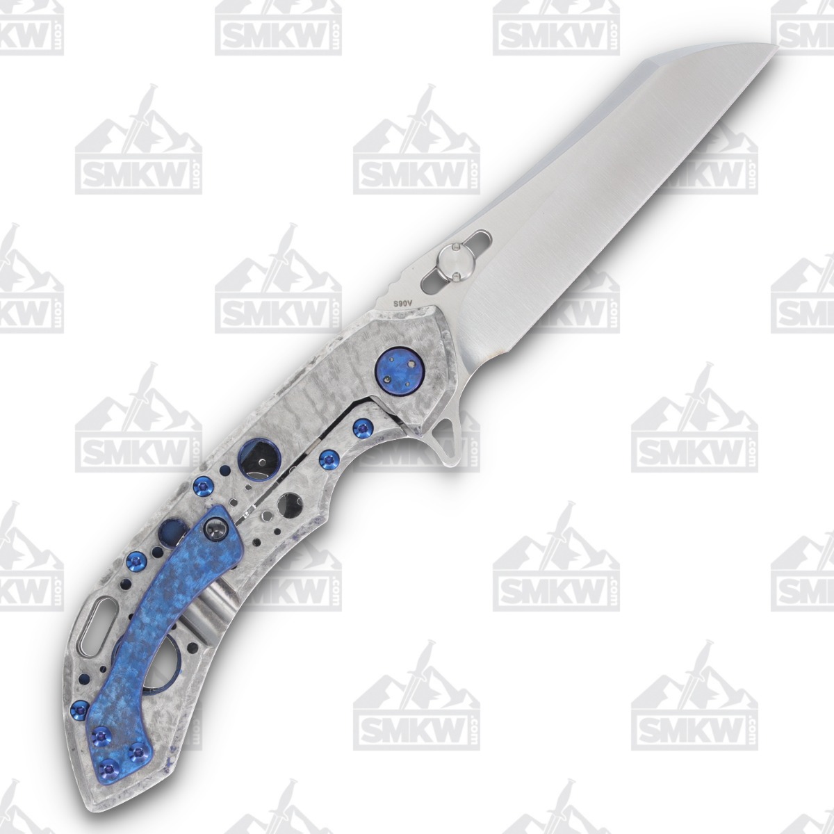 Olamic Wayfarer 247 Folding Knife T-083B Blue DarkMatter FatCarbon/Frosty T083B View 2