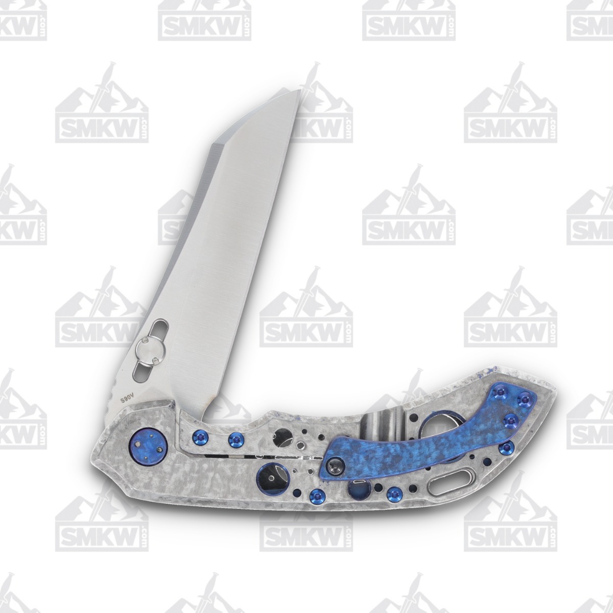Olamic Wayfarer 247 Folding Knife T-083B Blue DarkMatter FatCarbon/Frosty T083B View 4
