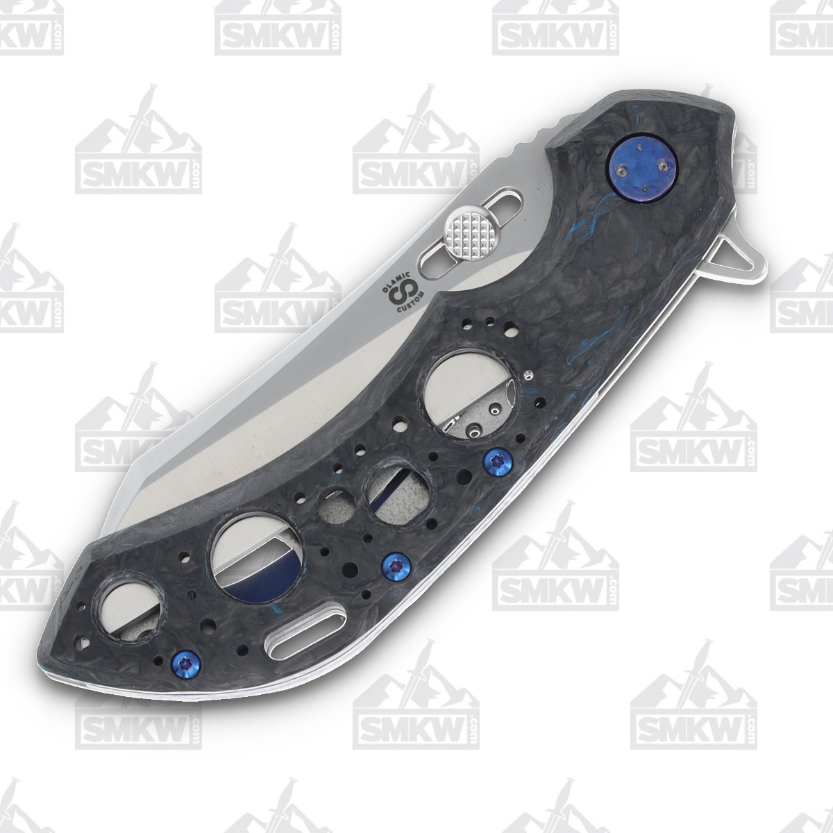 Olamic Wayfarer 247 Folding Knife T-083B Blue DarkMatter FatCarbon/Frosty T083B View 5