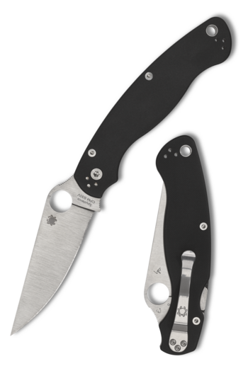 Spyderco Military 2 Folding Knife 4in Plain Satin Clip Point SPC36GP2 View 1