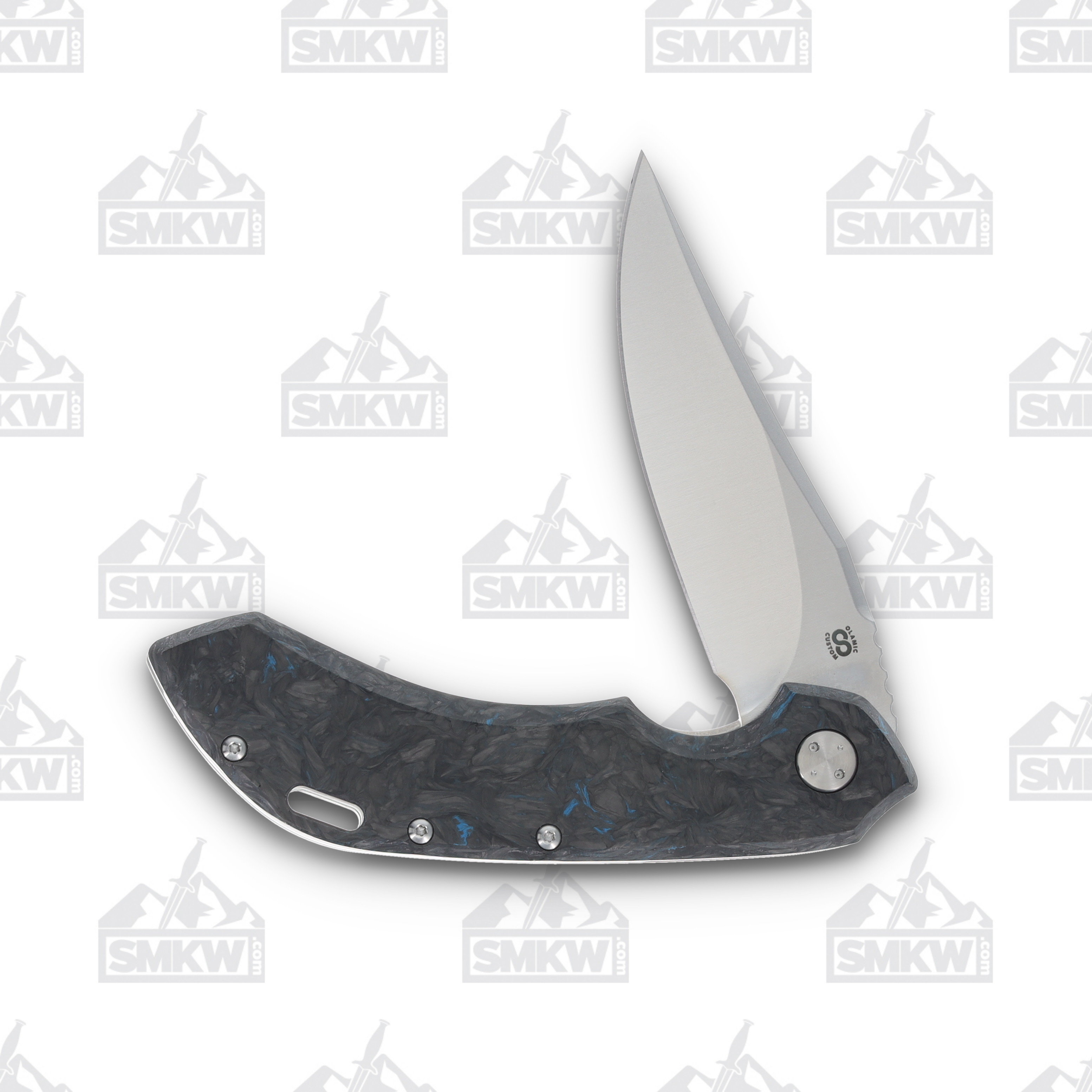 Olamic Wayfarer 247 Folding Knife T-055B Dark Matter FatCarbon/Matte Blue Titanium T055B View 5