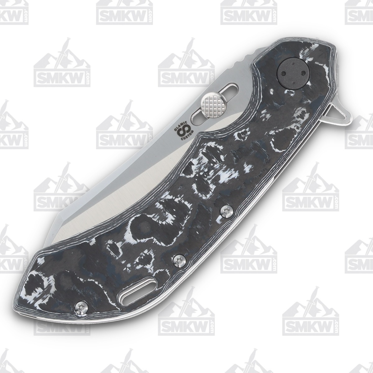 Olamic Wayfarer 247 Folding Knife T-056W White Storm FatCarbon/Dark Blast Titanium T056W View 5