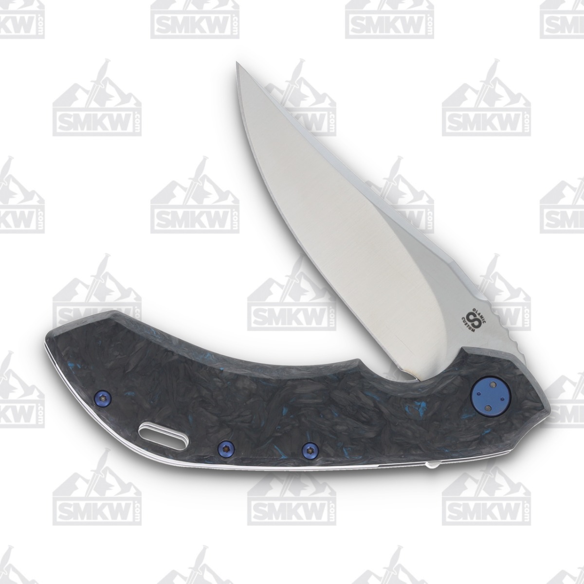 Olamic Wayfarer 247 Folding Knife T-057B Dark Matter FatCarbon/Kinetic Ocean T057B View 3