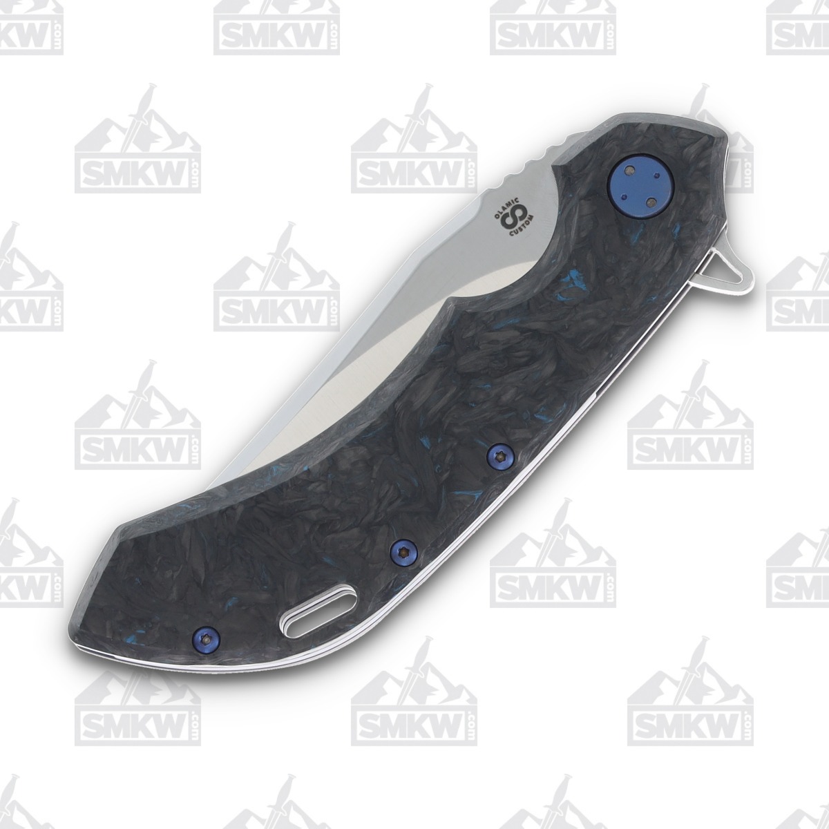 Olamic Wayfarer 247 Folding Knife T-057B Dark Matter FatCarbon/Kinetic Ocean T057B View 5
