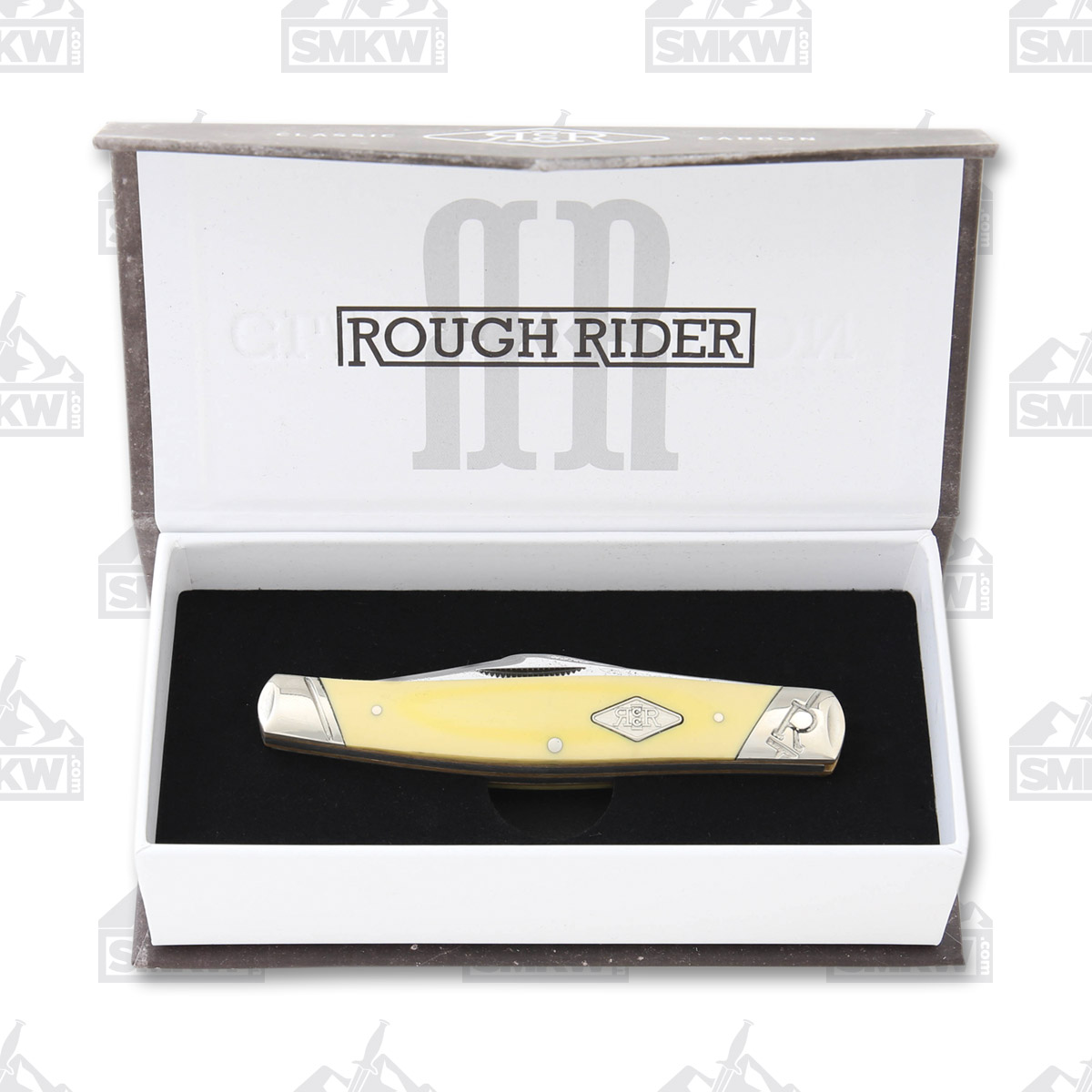 Rough Ryder Classic Carbon Yellow Synthetic Large Stockman Folding Knife RR1740 View 2