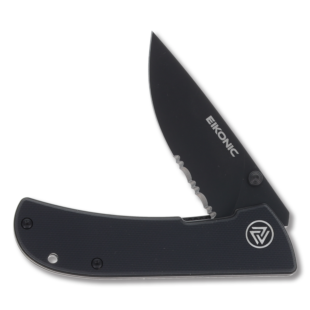 EIKONIC Knives Fairwind Folding Knife Night Black G10 2.72in Serrated Blade EIK220BBS View 3