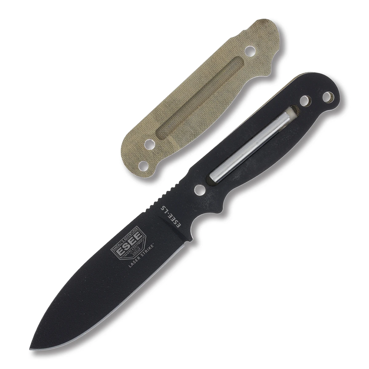 ESEE Laser Strike Fixed Blade Knife Black/Canvas Micarta ESEELS View 3