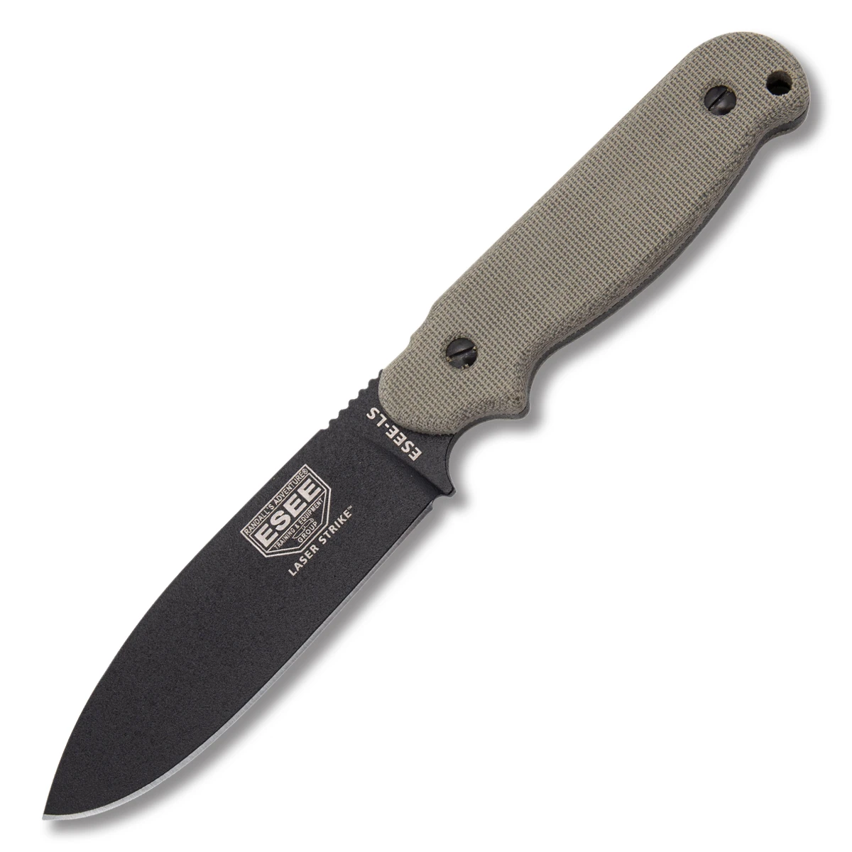 ESEE Laser Strike Fixed Blade Knife Black/Canvas Micarta ESEELS View 1