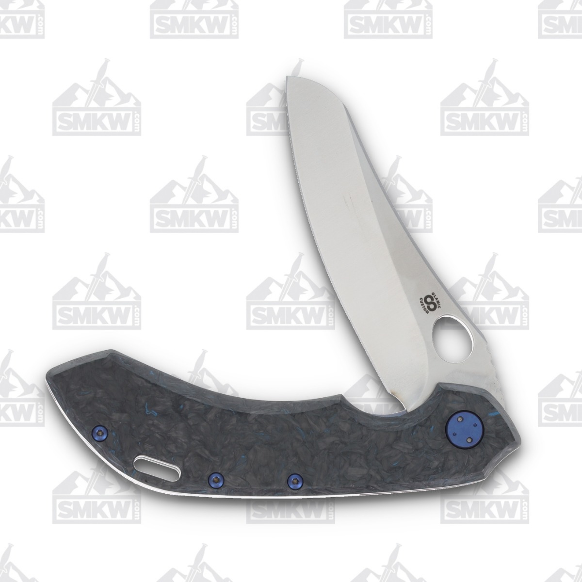 Olamic Wayfarer 247 Folding Knife T-051M Dark Matter FatCarbon/Kinetic Ocean T051M View 3