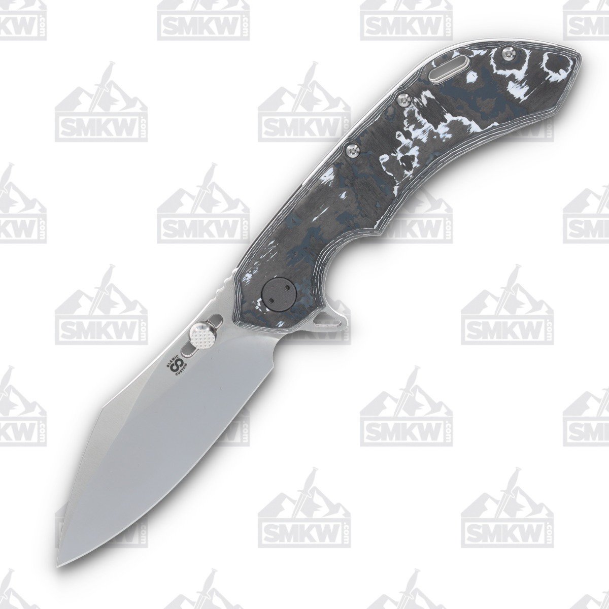 Olamic Wayfarer 247 Folding Knife T-075C White Storm FatCarbon/Dark Blast T075C View 1