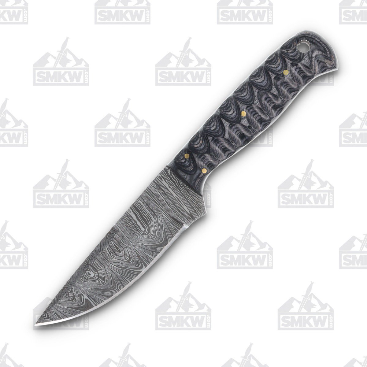 SZCO Supplies Ash Exotic Hunter Fixed Blade Knife 4in Damascus Blade DM1360 View 1