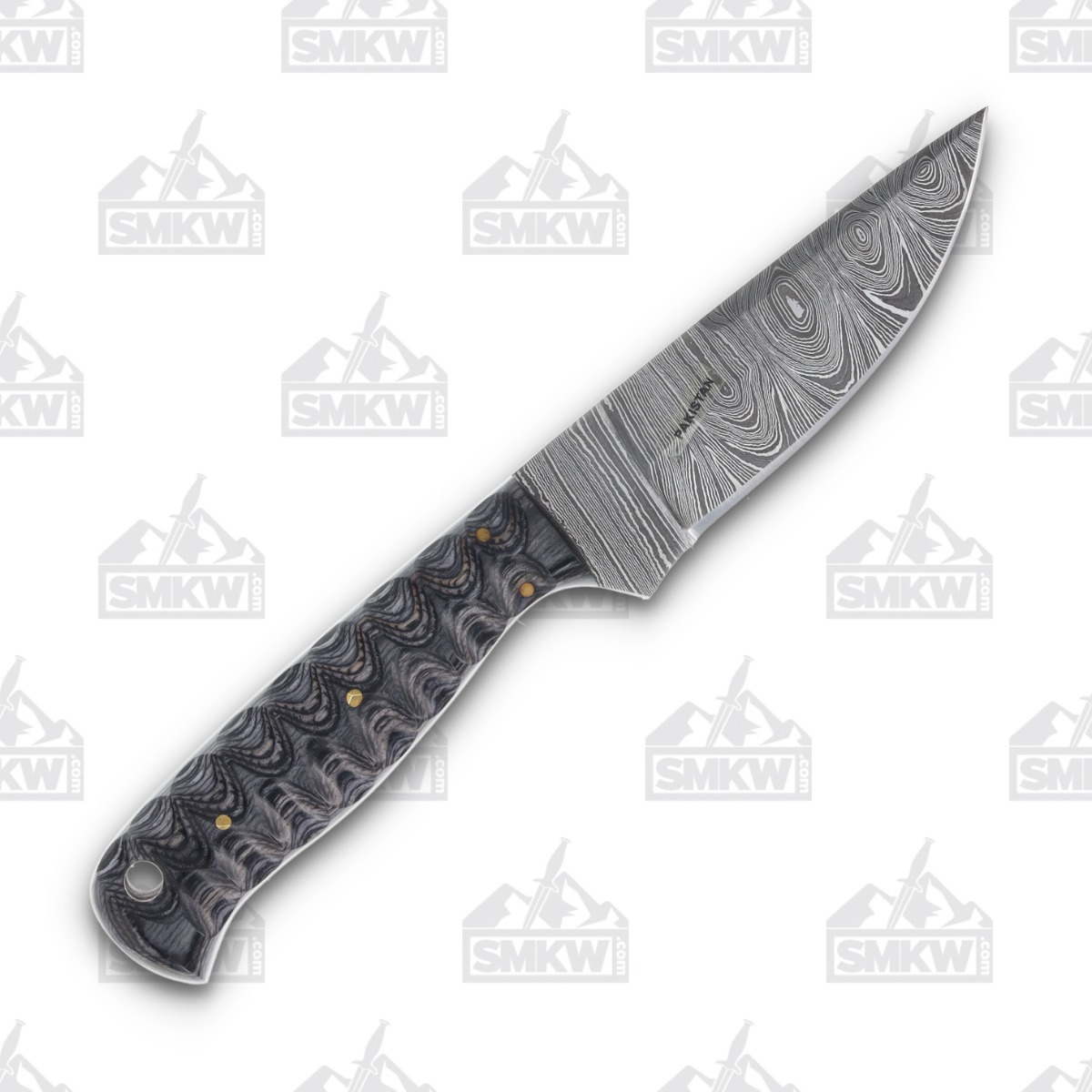 SZCO Supplies Ash Exotic Hunter Fixed Blade Knife 4in Damascus Blade DM1360 View 2