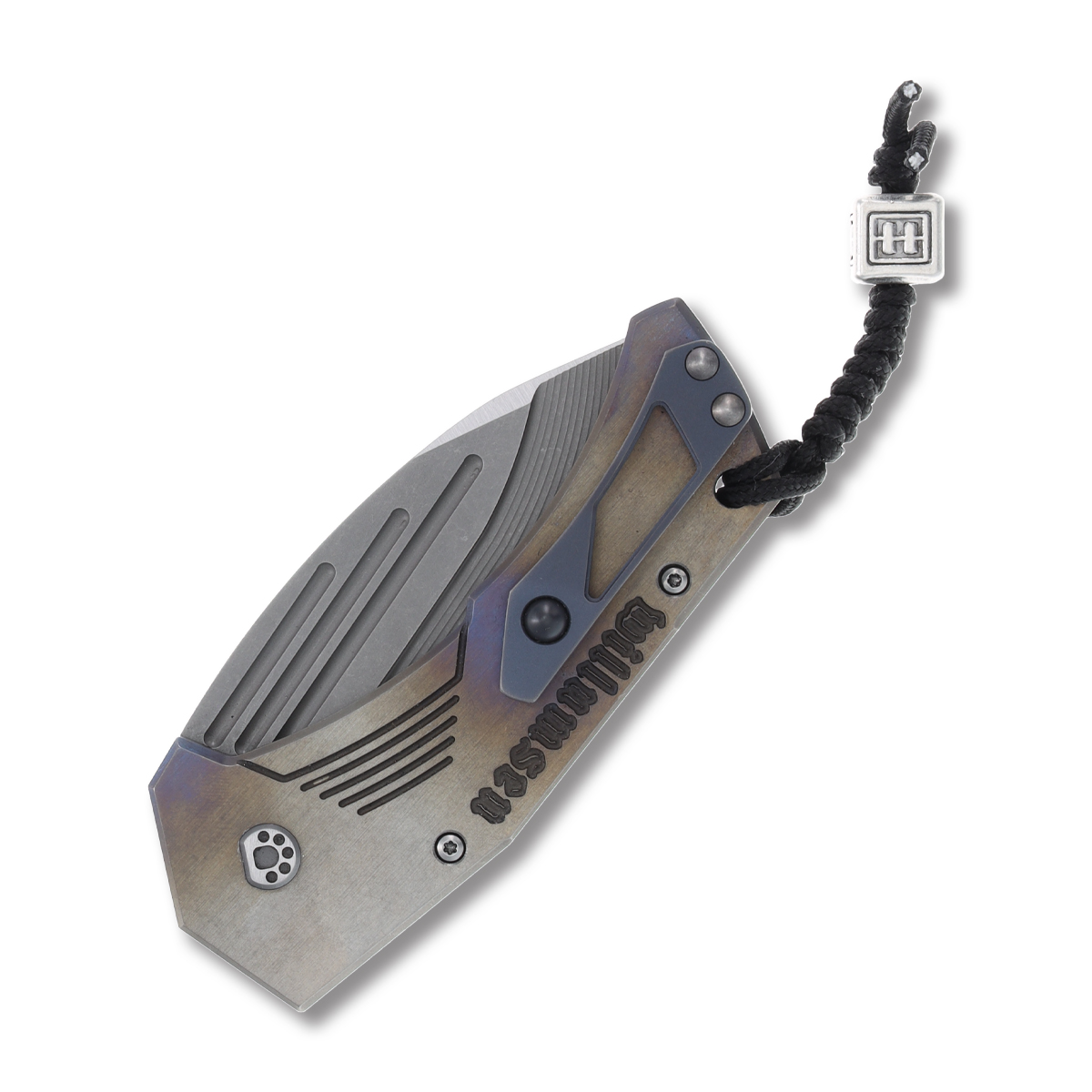 Mikkel Willumsen SMKW Exclusive Custom Automatic Knife Carbon Fiber/Flamed Titanium Stonewash AUMKWCFC View 4